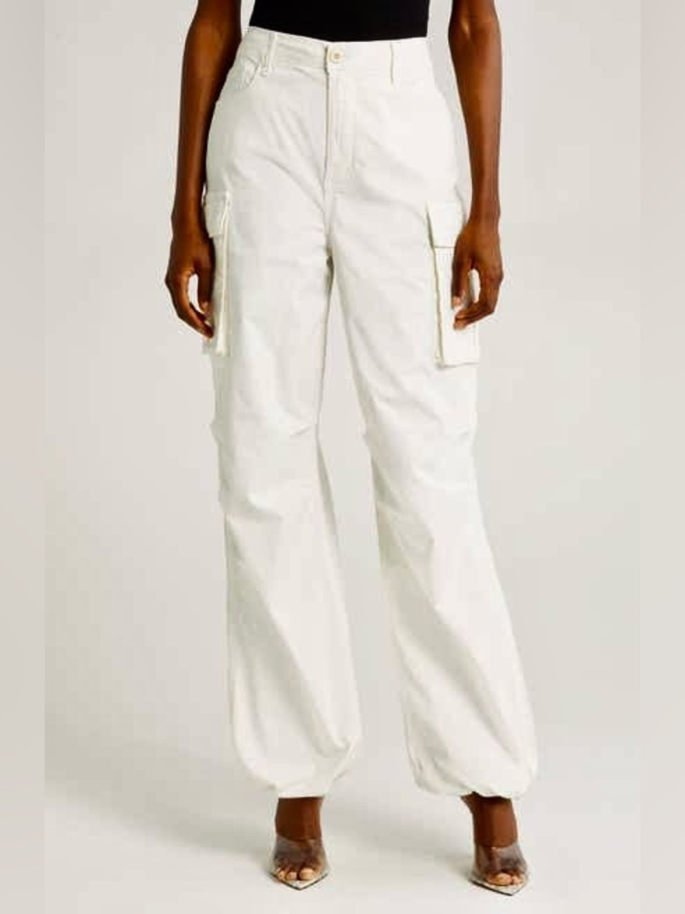 NWT Good American White Baggy Cargo Pants - Picture 4 of 13